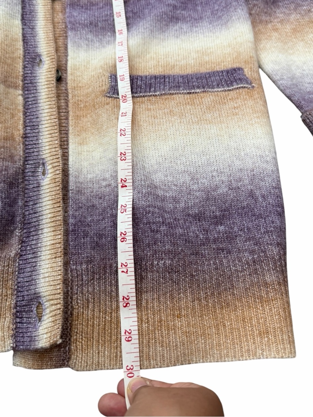 Weekend LA Ombre Cardigan S Dark Lilac Stripe Cozy Boho Grandpacore Sweater - Picture 5 of 12
